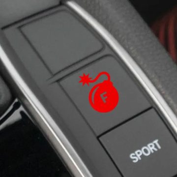Funny Nuclear Button Car Stickers - Interior Dashboard Decals for Fighter Jet Design