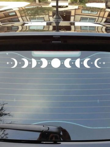 Moon Phase Car Sticker for Rear Glass and Windshield Decoration
