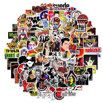 Cool Rock Band Music Singer Graffiti Stickers for Luggage, Guitar, Skateboard, Laptop, Phone