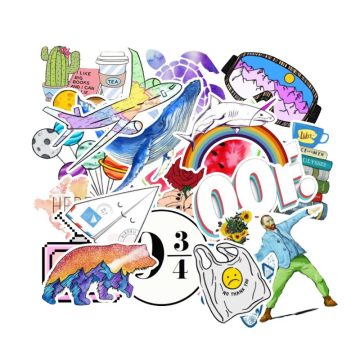 Summer Sticker Pack Waterproof Vinyl Decals for Luggage, Skateboard, Bike
