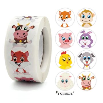 Cartoon Animal Thank You DIY Gift Sealing Labels Decoration