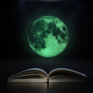 Glow-in-the-Dark Moon Wall Sticker for Kids Room Decor