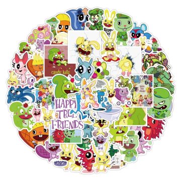 Happy Tree Friends Graffiti Stickers - Classic Decals for Luggage & Decor