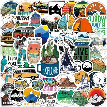 Wilderness Camping Stickers - Outdoor Adventure Decals for Bicycle