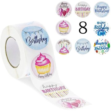 Happy Birthday Stickers - Gift Decoration Sealing Labels Kids Package Scrapbooking