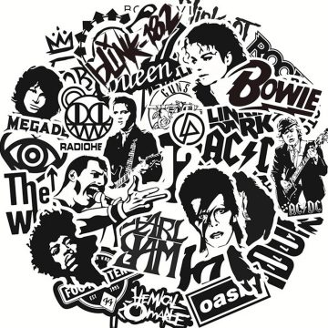 Rock Band Black White Stickers - DIY Waterproof Graffiti Decals for Skateboard