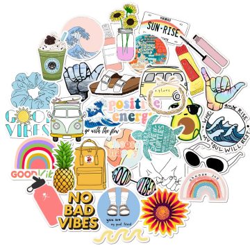 Vinyl Nature Aesthetic Stickers Cute VSCO Style for Laptop & Water Bottles