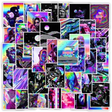 Psychedelic Art Graffiti Stickers - Aesthetic Decals for Skateboard Bike