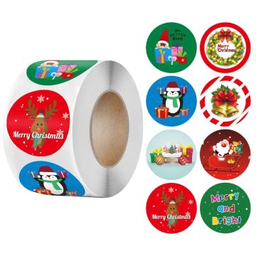 Kraft Paper Christmas Gift Labels Round Stickers for Candy Boxes and Holiday Packaging