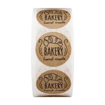 Kraft Paper Handmade Stickers Bakery Seals for Cookie Boxes and Stationery Use