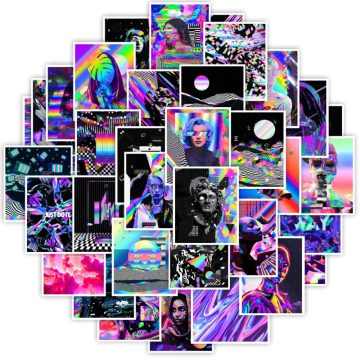 Psychedelic Graffiti Stickers - Aesthetic DIY Decals for Helmet Skateboard