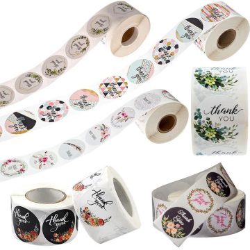 Pink Flowers "Thank You" & Reward Stickers