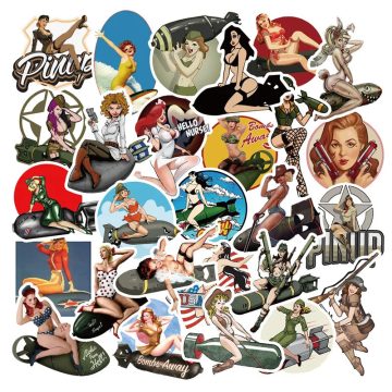 Retro WWII Pin-up Girl Decal Stickers