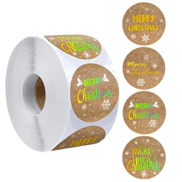 Golden Word Christmas Stickers Seal Labels for Gift Decor
