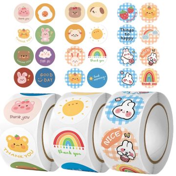 Cute Cartoon Animals Label Stickers for Child Gift Card Party Birthday Package Reward Stationery