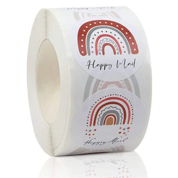 Happy Mail Rainbow Stickers for Small Business Packaging and Envelopes