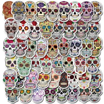 Colorful Skull Skeleton Stickers - DIY Waterproof Joke Decals for Car Motorcycle Laptop