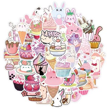 Cute Pink Pixel Stickers - DIY Waterproof Graffiti for Bike Luggage Laptop