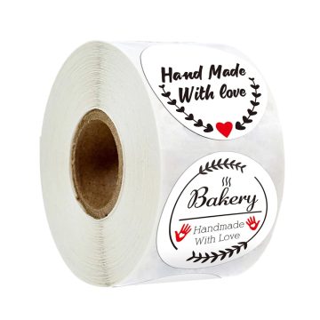 Handmade With Love Kraft Paper Stickers Baking Wedding Party Decor