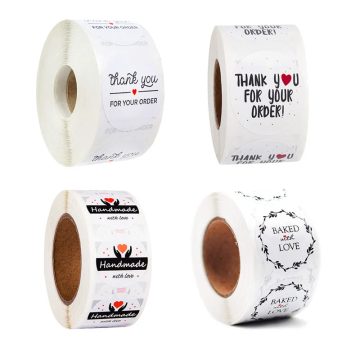Handmade Circle Thank You Stickers for Orders and Packaging