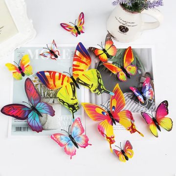 Colorful Butterfly Wall Stickers Fridge and Wedding Decor