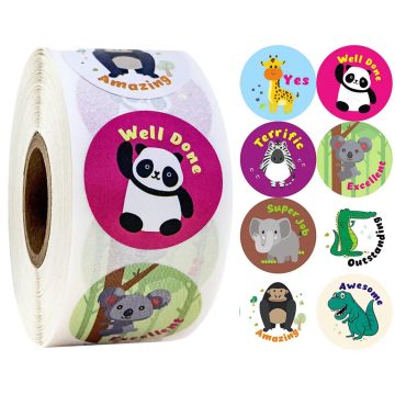 Cartoon Animals Teacher Reward Stickers Student Encouragement Words
