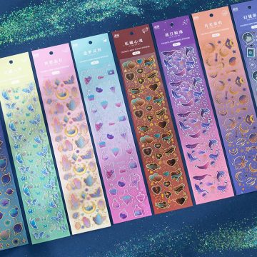 Bronzing Moonlight Aesthetic Stickers for Scrapbooking and Journals