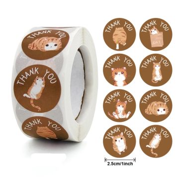 Cute Animal Thank You Stickers for Order Small Business Packaging Birthday Party Favors Christmas Wedding