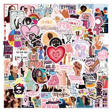 Feminist Girl Power Stickers - Waterproof Decals for Bike Water Bottle