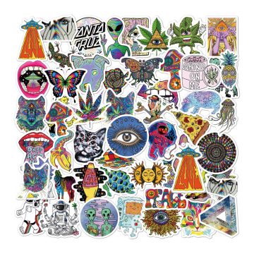 Psychedelic Gothic Art Stickers - Graffiti Decals for Fridge Guitar
