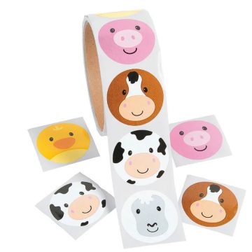 Farm Animal Face Stickers Cute Cartoon Decals for Kids and DIY Projects
