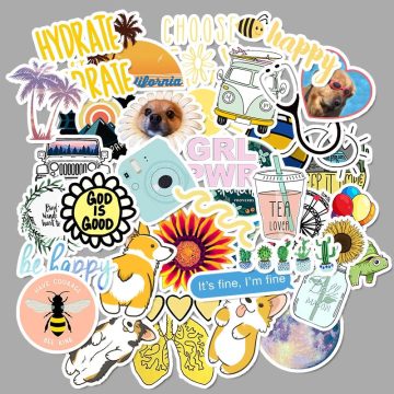 Cartoon VSCO Girl Stickers Kawaii Aesthetic for Laptop & Bike Decoration