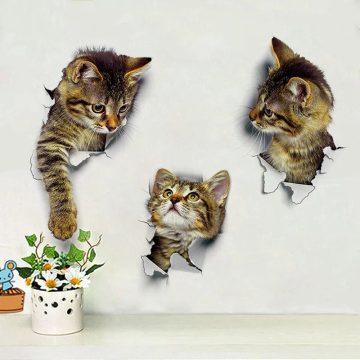 3D Cat Wall Sticker Vinyl Home Decor Mural Poster