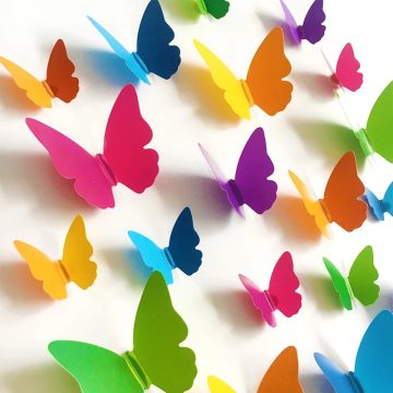 3D Multicolor Butterfly Wall Stickers - Self-Adhesive Home Decor Set
