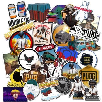 PUBG Game Theme Waterproof Stickers for Laptop, Car, Luggage