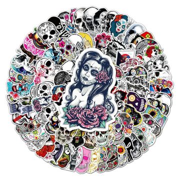 Horror Skull Zombie Waterproof Graffiti Decal - Skateboard, Fridge, Bike, Motorcycle