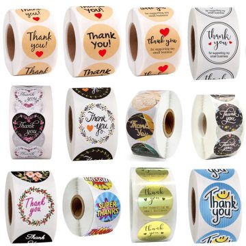 Thank You Sticker Roll for Seal Label Scrapbooking Christmas Decoration
