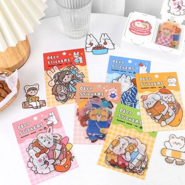 Cute Rabbit and Bear Stickers Scrapbooking and Diary Decoration