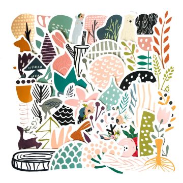 Nordic Green Plants Sticker - Fresh Natural Decor for Suitcase Scrapbooking