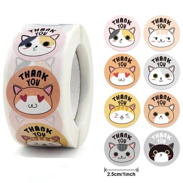 Cute Animal Thank You Labels - Roll Gift Tags Stationery