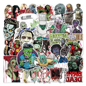 Skull Zombie Graffiti Stickers - DIY Guitar Laptop Motorcycle Decals
