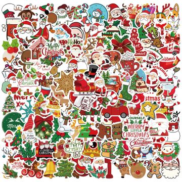Santa Claus Christmas Stickers - Cartoon Graffiti Decals for Scooter Guitar