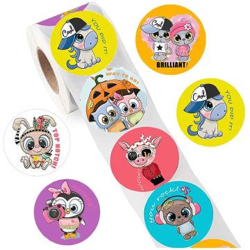 8-Design Animal Reward Stickers - School Teacher Scrapbook Decor