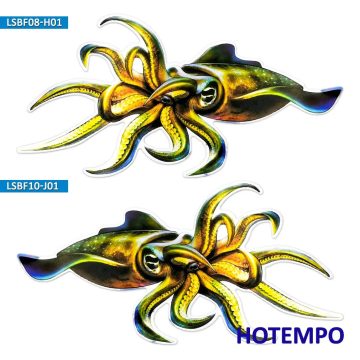 Laser Style Fish Giant Squid Architeuthis Dux Laptop Motorcycle Boat Car Stickers for Fisherman Waterproof