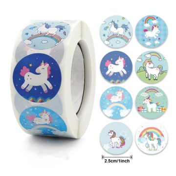 Motivational Reward Stickers Roll for Kids School with Cute Animals