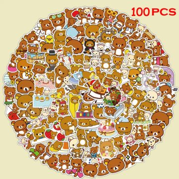 Rilakkuma Anime Stickers Waterproof PVC Decals for Phone, Luggage, Laptop