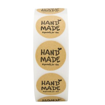 Brown Round Handmade Stickers - Scrapbooking Stationery Seal Labels
