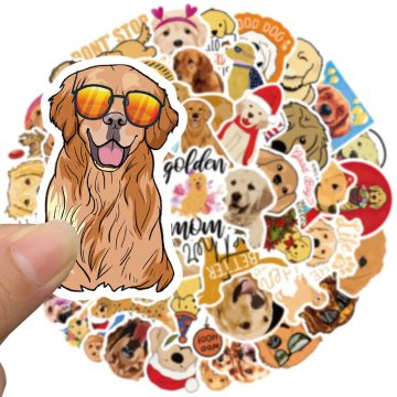 Golden Retriever Dog Cartoon Stickers for Bike Luggage Laptop