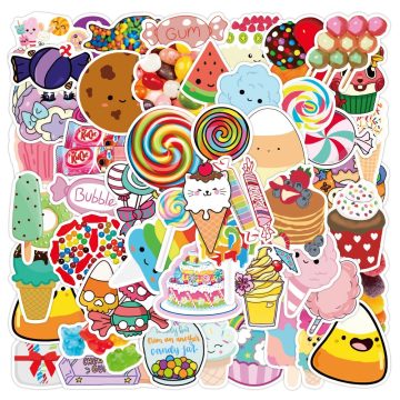 Food Colorful Candy and Sweets Sticker Pack