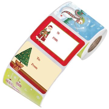 Colored Christmas Stamp Design Kraft Seal Sticker Kraft Paper Material DIY Multifunction Gift Sticker